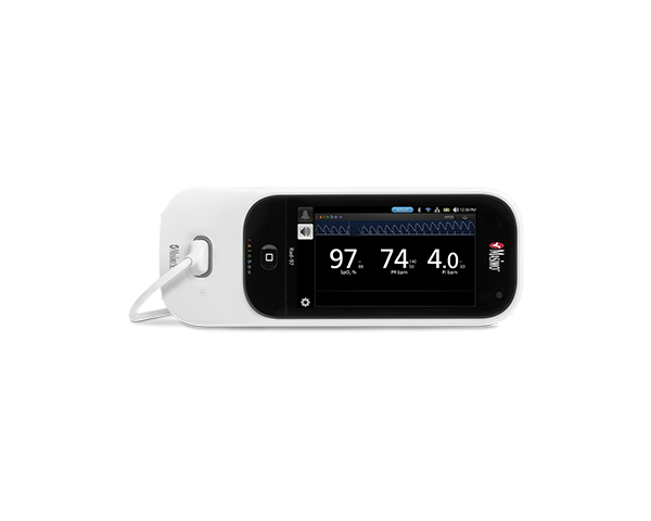 Pulse co-oximeter Rad-97 di supporto che mostra i parametri Masimo rainbow SET