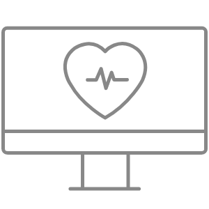 disegno di monitor con cuore sullo schermo
