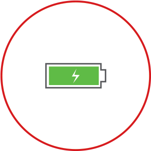 Illustrazione della batteria completamente carica in verde