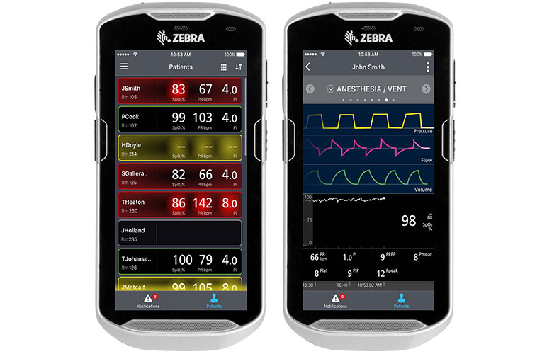 Masimo - Replica esamina lo stato di tutti i pazienti tramite un allarme con codifica a colori 