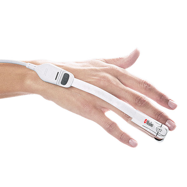 Masimo - Sensore RD Set applicato alla mano di un adulto